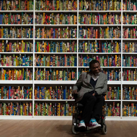 The British Library, 2014, by Yinka Shonibare. Tate Modern 2019. © Yinka Shonibare. Photograph. Oliver Cowling, Tate