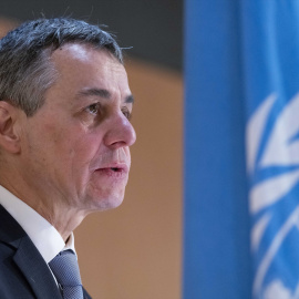 El presidente suizo Ignazio Cassis interviene en la 49ª sesión ordinaria del Consejo de Derechos Humanos de las Naciones Unidas (ONU).