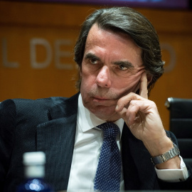 19/03/2019.- El expresidente del Gobierno y presidente de FAES, José María Aznar, durante la presentación de la biografía "Lerroux. La República liberal" en la Fundación Rafael Pino, en Madrid. EFE/ LUCA PIERGIOVANNI