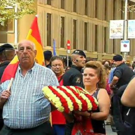 Altercados en el homenaje floral de Plataforma per Catalunya ante el monumento a Rafael Casanova