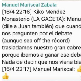 El mensaje fue reenviado por error a un grupo en el que había más de 100 periodistas.