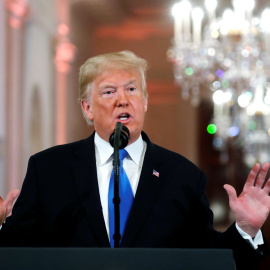 07/11/2018.- El presidente de EEUU, Donald Trump, durante la rueda de prensa posterior a las elecciones parlamentarias. REUTERS/Kevin Lamarque
