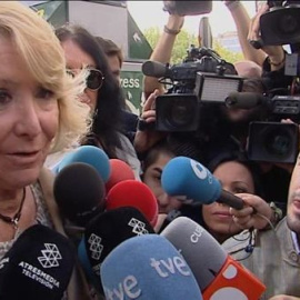Esperanza Aguirre: "Estoy aquí encantada de que el juez me tome declaración"