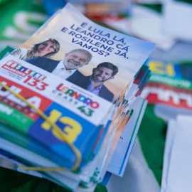 26/9/22 Folletos de propaganda a favor de Lula da Silva en Brasilia, a 26 de septiembre de 2022.