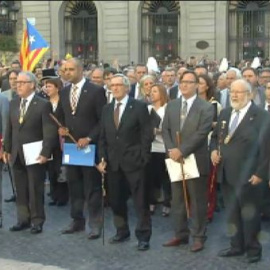 Demostración de fuerza municipal en Cataluña para apoyar la consulta.