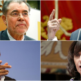 De izquierda a derecha y de arriba a abajo, Mariano Fernández Bermejo, José Francisco Henando, Federico Trillo y María Emilia Casas. EFE