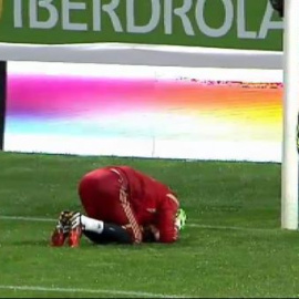 De Gea se lesiona en el entrenamiento en Huelva 