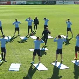 El Atlético entrena con todos sus internacionales