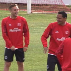 El Sevilla prepara el partido frente al Barcelona