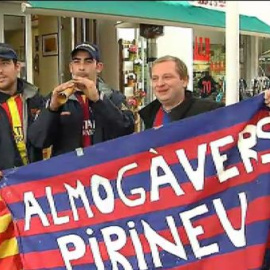  Los aficionados del Barça optimistas ante el partido de esta noche