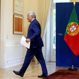  El primer ministro de Portugal, Antonio Costa, tras una comparencia en el Palacio de Sao Bento, en Lisboa. REUTERS/Pedro Nunes