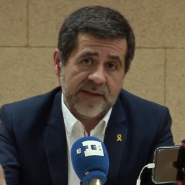 Jordi Sànchez, en la roda de premsa de l'agència Efe.