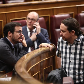 Alberto Garzón y Pablo Iglesias en el hemiciclo del Congreso / Imagen de archivo - EUROPA PRESS