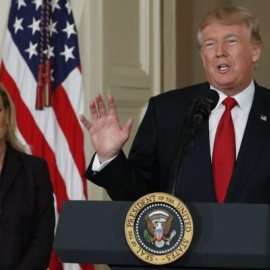 El presidente de Estados Unidos, Donald Trump, y la secretaria de Seguridad Interior, Kirstjen Nielsen. REUTERS/Archivo