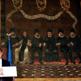 El president de la Generalitat, Ximo Puig, durante la declaración institucional. / EFE