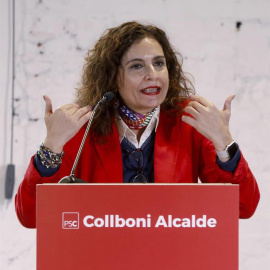 La ministra de Hacienda, María Jesús Montero, este sábado en Barcelona. / EFE