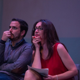 Sol Sánchez y Alberto Garzón durante un acto de IU para la Comunidad de Madrid / Izquierda Unida