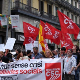Una manifestación de la Intersindical-CSC