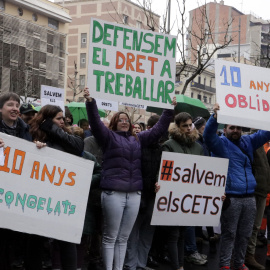 Protesta de treballadors del CET.