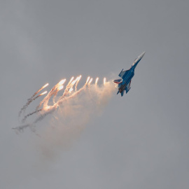 Imagen de archivo de un avión ruso con misiles hipersónicos en Kaliningrado.