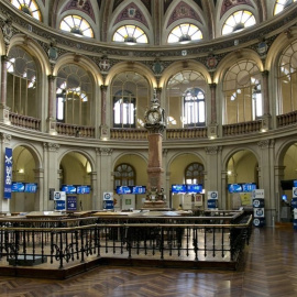 Patio de negociación de la Bolsa de Madrid. E.P.