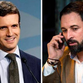 Pablo Casado y Santiago Abascal. EFE