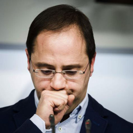 El secretario de Organización del PSOE, César Luena, ayer en Ferraz. / EFE