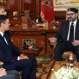  Pedro Sánchez y el Rey de Marruecos, Mohamed VI, en Rabat. EFE