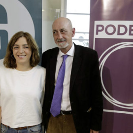 La portavoz de Ganemos Madrid, Celia Meyer, y el secretario local de Podemos, Jesús Montero, en la presentación de su acuerdo / EFE