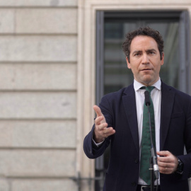  El secretario general del Partido Popular, Teodoro García Egea, interviene en una rueda de prensa tras participar en una sesión plenaria en el Congreso de los Diputados, a 14 de octubre de 2021, en Madrid, (España).- Eduardo Parra/EUROPA PRESS