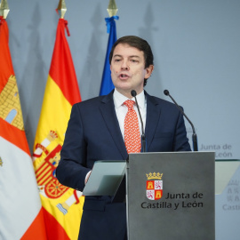  El presidente de la Junta de Castilla y León, Alfonso Fernández Mañueco, en una rueda de prensa en la Junta de Castilla y León, a 20 de diciembre de 2021, en Valladolid, Castilla y León, (España).- Claudia Alba / Europa Press