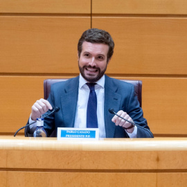 Imagen de archivo. Pablo Casado  reúne a sus parlamentarios preside la reunión conjunta de los parlamentarios del PP.- Alberto Ortega / Europa Press