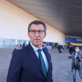  El presidente de la Xunta de Galicia y candidato a la presidencia del PP, Alberto Núnez Feijóo, llegando a la jornada de clausura del XX Congreso Nacional del PP, en la que sale como nuevo presidente del partido y se inicia una nueva etapa.- Joaquin Co