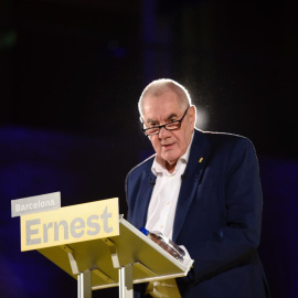 El candidat d'ERC per a les eleccions municipals a Barcelona, Ernest Maragall, durant l'acte de presentació de la candidatura. ERC