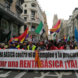Cientos de personas, venidas de todas las partes de España, se han manifestado en la capital para protestar contra el desempleo y la precariedad./ Twitter