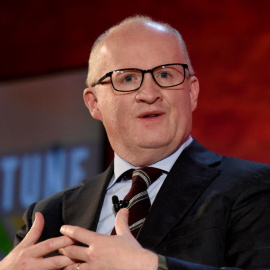 El economista jefe del Banco Central Europeo, Philip Lane, durante una conferencia en París el 18 de noviembre de 2019.