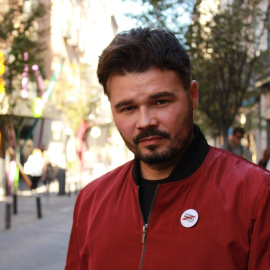 Gabriel Rufián, tras la entrevista para 'Publico'. ERLY QUIZHPE