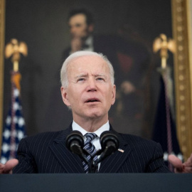  El presidente de los Estados Unidos, Joe Biden, durante una alocución en la Casa Blanca, el 6 de abril de 2021. — Brendan Smialowski / AFP