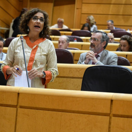 La ministra de Hacienda y Función Pública, María Jesús Montero, en una sesión de control al Gobierno en el Senado, a 4 de octubre de 2022, en Madrid.