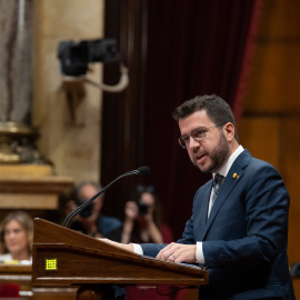 El presidente de la Generalitat, Pere Aragonès, comparece