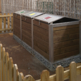 El punto de compostaje en la Fàbrica del Sol.