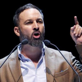 Santiago Abascal, durante su discurso en Vistalegre. EFE 