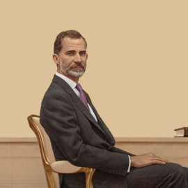  Retrato de Felipe VI realizado por el pintor Hernán Cortés.