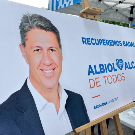 El cartel electoral de Xabier García Albiol, candidato del PP a la alcaldía de Badalona.
