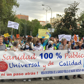 Miles de personas dicen "basta ya" en Madrid a la gestión de Ayuso contra la sanidad pública.