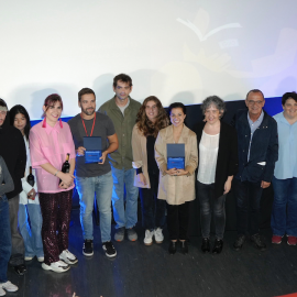 Autoritats i representants de les pel·lícules i curts guanyadors del 13è Som Cinema de Lleida