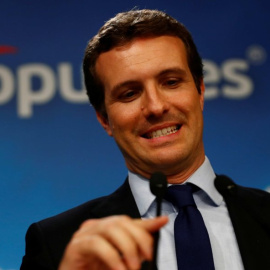 Casado habla tras el resultado electoral. Reuters/Juan Medina