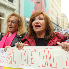 La presidenta de la Federación Plataforma Trans, Mar Cambrollé, durante una manifestación contra las agresiones al colectivo LGTBI-20/11/2021