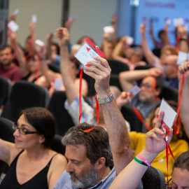 Imagen de archivo de una votación de IU mADRID