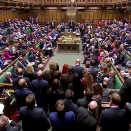 Los parlamentarios británicos, durante la votación de este miércoles. REUTERS